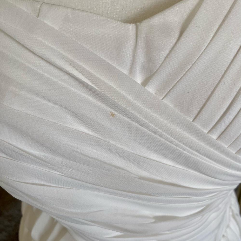 Wedding OR Bridesmaid Dress - Strapless White / Cream Chiffon - Simple & Elegant - Picture 8 of 16